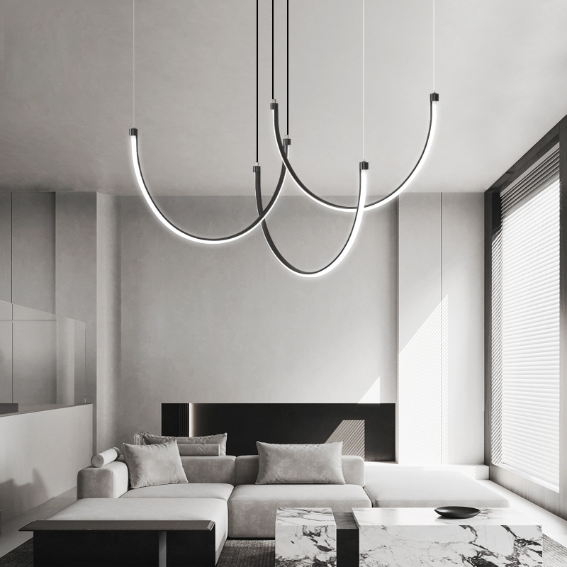 Decor Lighting Online - Nordic Minimalism Lines Led Chandelier Copper