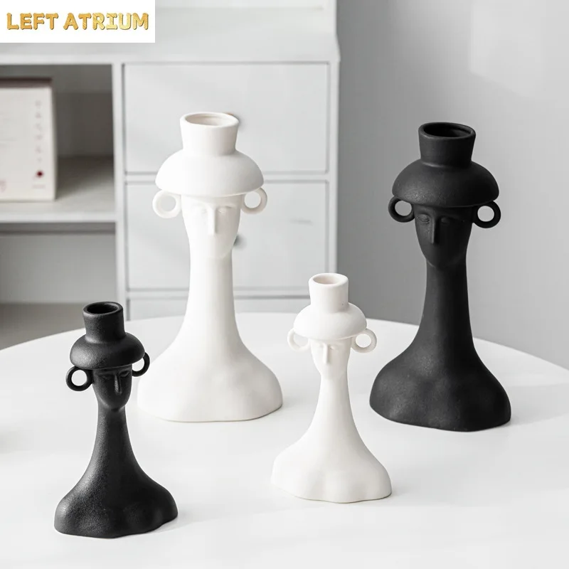 Home Decor Lighting Wholesale - Light Luxury Human Figure Ceramic Flower