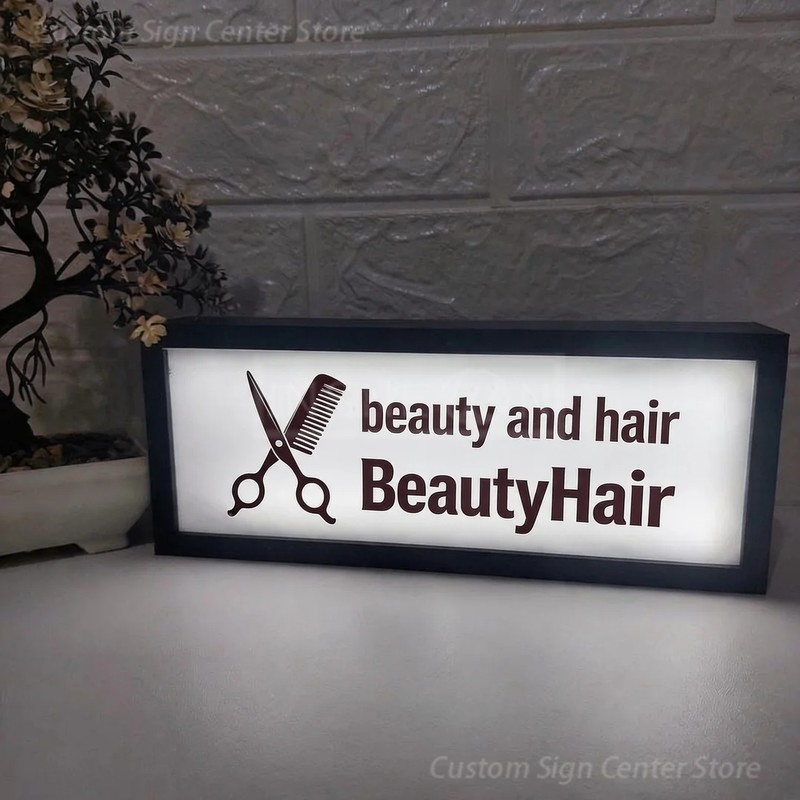 Neon Sign Custom Led - Custom LED Neon Acrylic Sign BeautyHair,