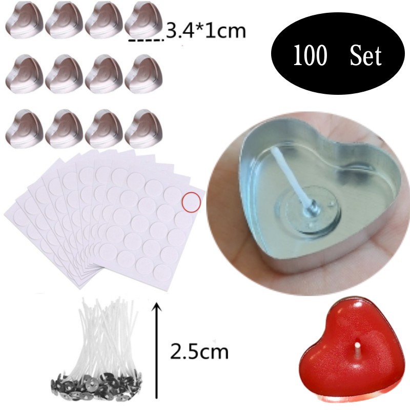 100 Sets Heart shaped Empty Al - Candle Holder Set recension och pris