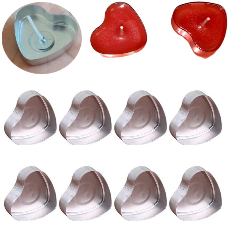 100 Sets Heart shaped Empty Al - Candle Holder Set recension och pris