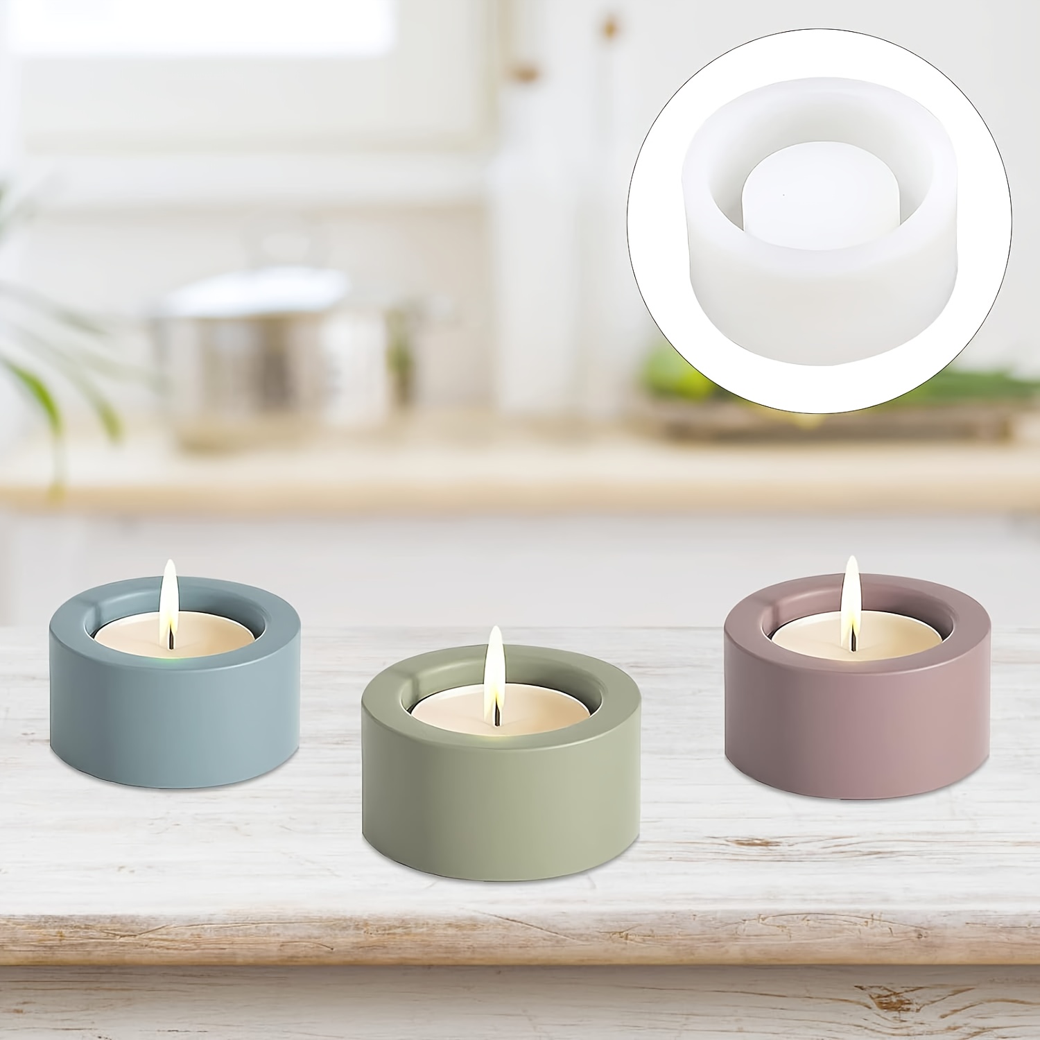2 sets of resin silicone molds - Candle Holder Set recension och pris