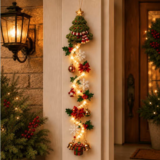 2026 Glowing Christmas Door Ha - Wall Decor Lighting Tree recension och pris