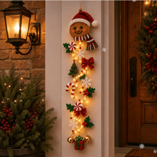 2026 Glowing Christmas Door Ha - Wall Decor Lighting Tree recension och pris