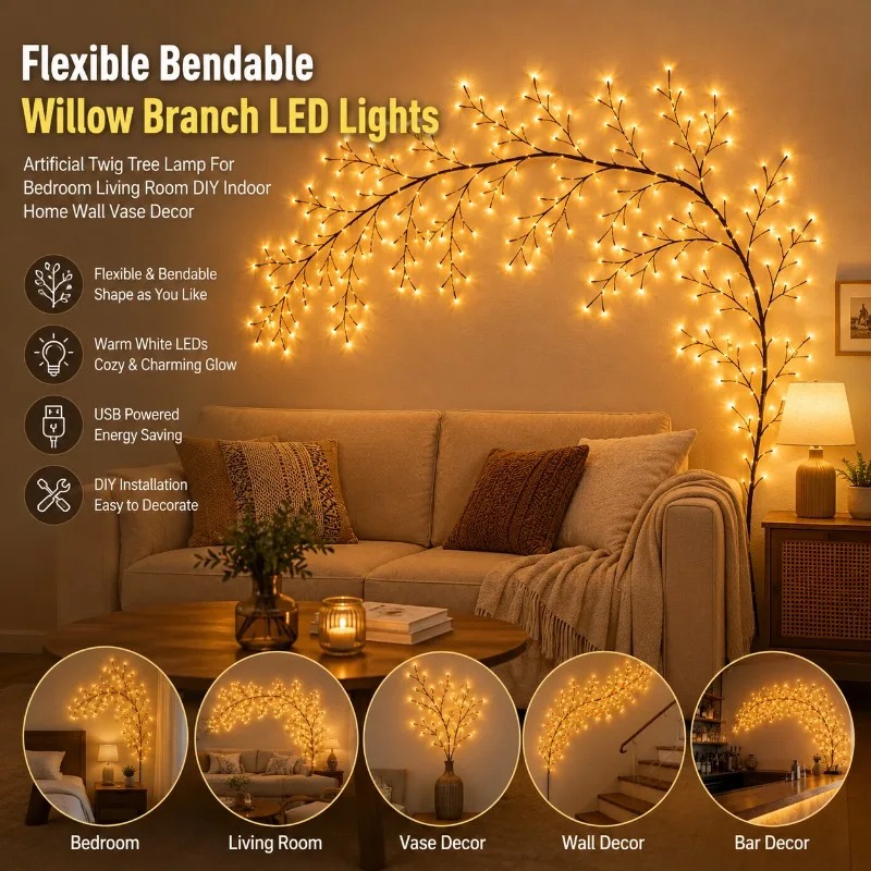 LED Tree Branch Wall Lights Fl - Wall Decor Lighting Tree recension och pris