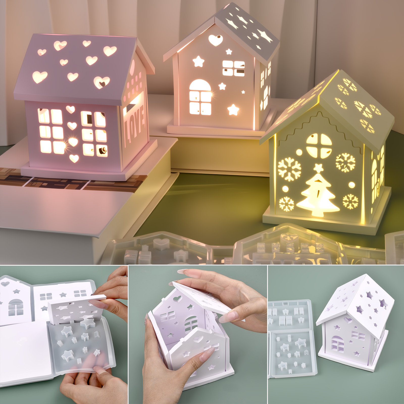 3D House Silicone Mold DIY Chr - Candle Holder Set recension och pris