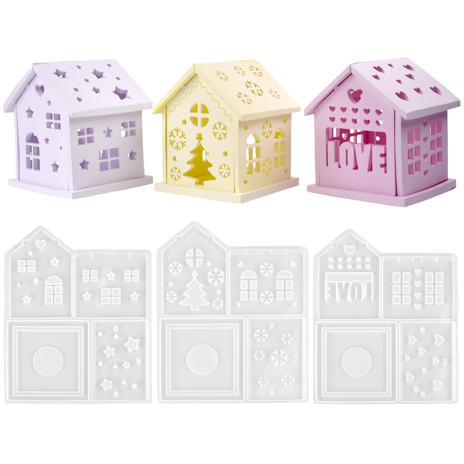 3D House Silicone Mold DIY Chr - Candle Holder Set recension och pris