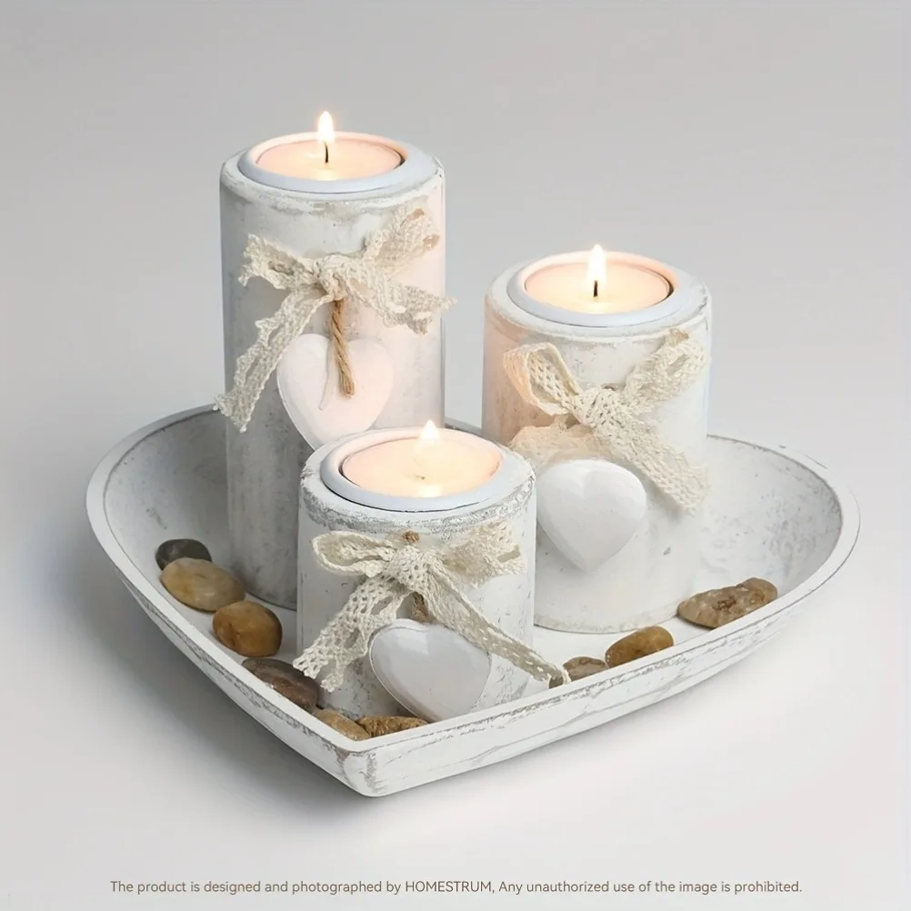 Wooden Candle Holder Set Tea L - Candle Holder Set recension och pris