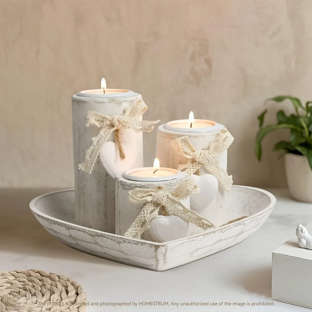 Wooden Candle Holder Set Tea L - Candle Holder Set recension och pris