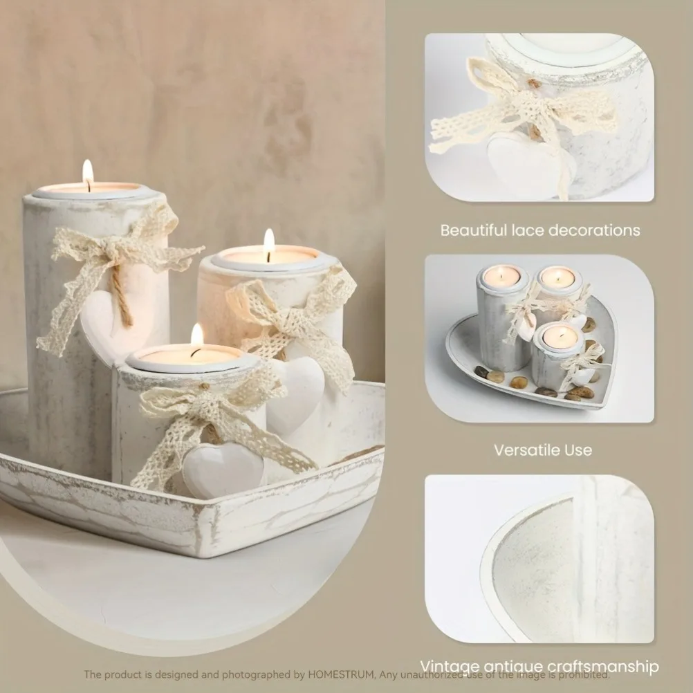 Wooden Candle Holder Set Tea L - Candle Holder Set recension och pris