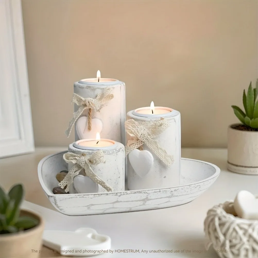 Wooden Candle Holder Set Tea L - Candle Holder Set recension och pris