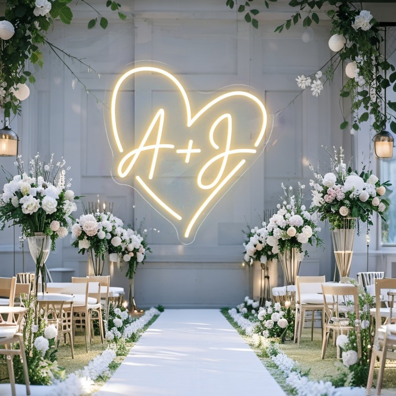 Custom Initials Heart LED Neon - Neon Sign Custom Led recension och pris