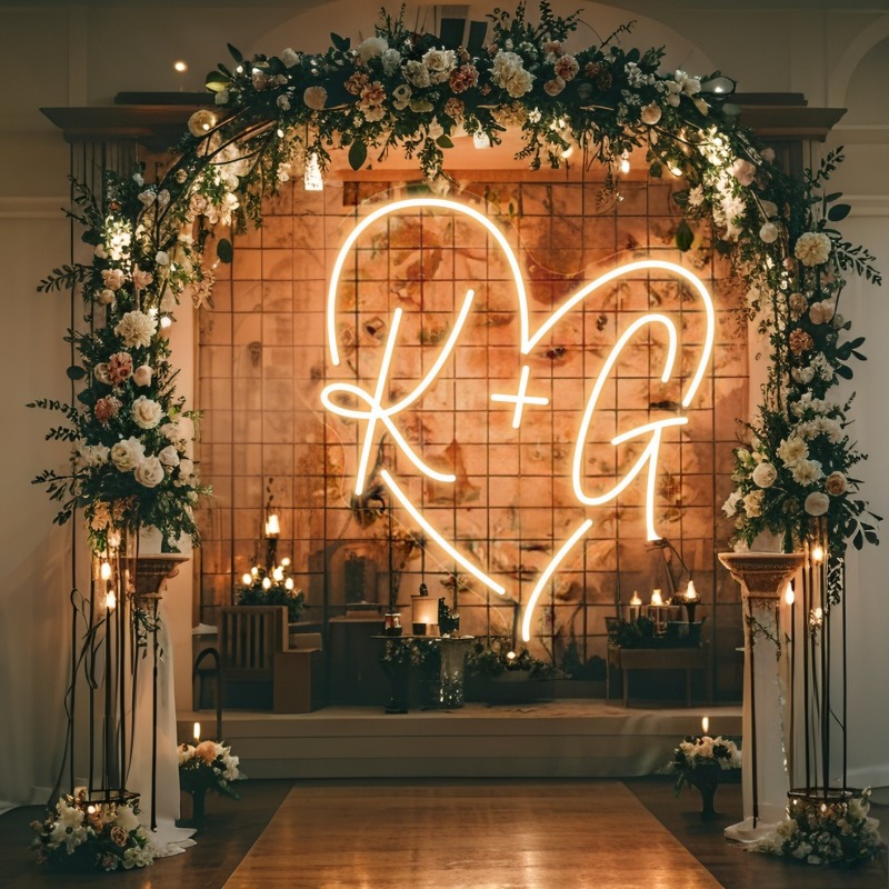Custom Initials Heart LED Neon - Neon Sign Custom Led recension och pris