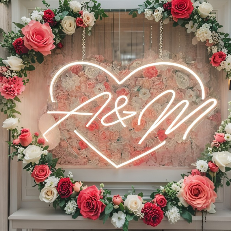 Custom Initials Heart LED Neon - Neon Sign Custom Led recension och pris