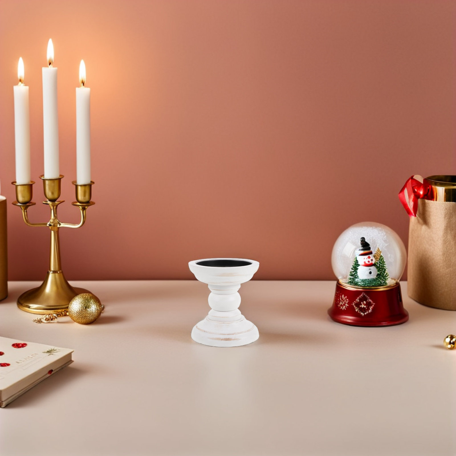 Wood Pillar Candle Holders 2 P - Candle Holder Set recension och pris