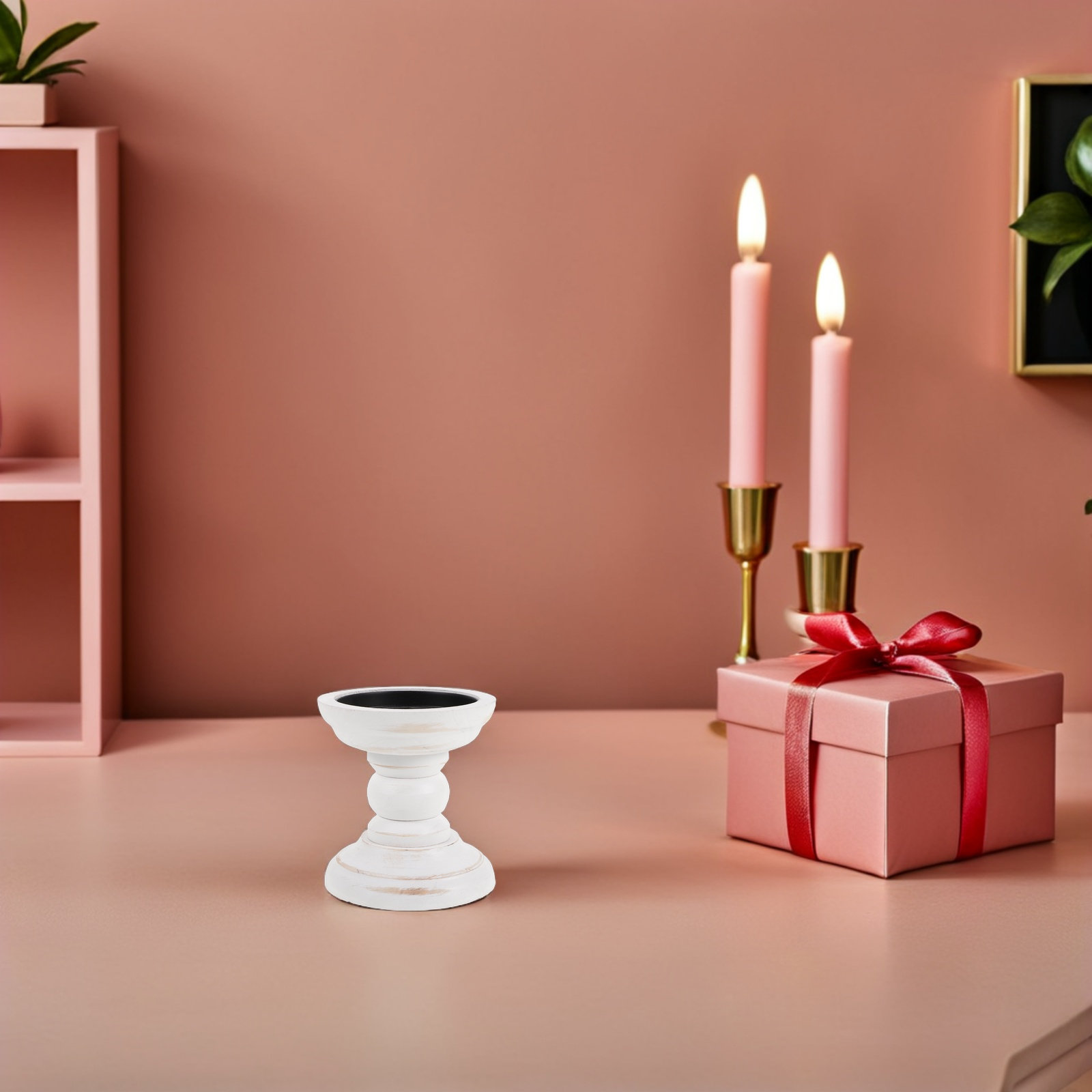 Wood Pillar Candle Holders 2 P - Candle Holder Set recension och pris