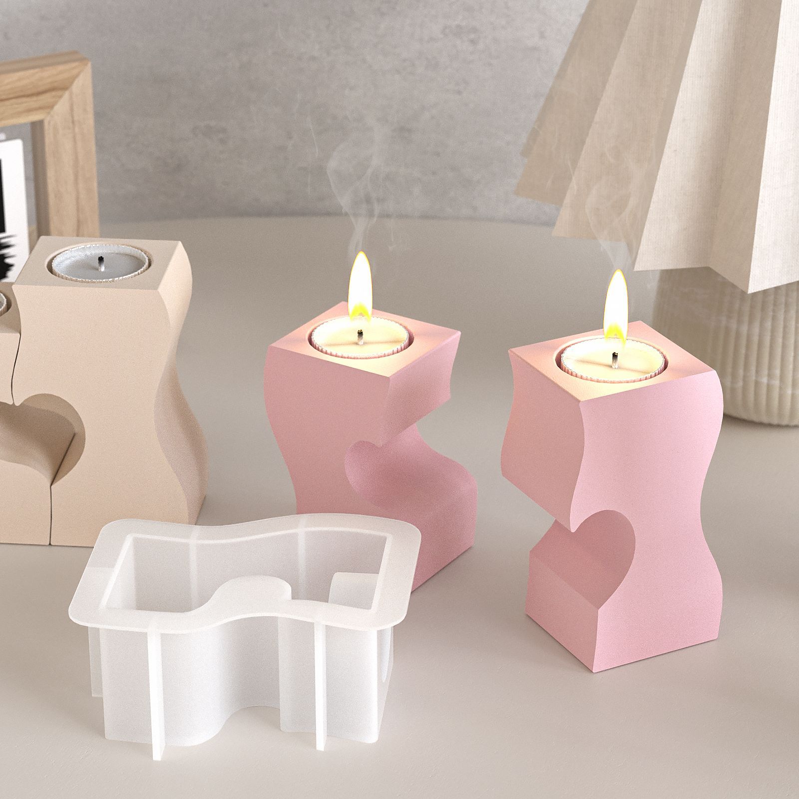 S Heart Candlestick Silicone M - Candle Holder Set recension och pris