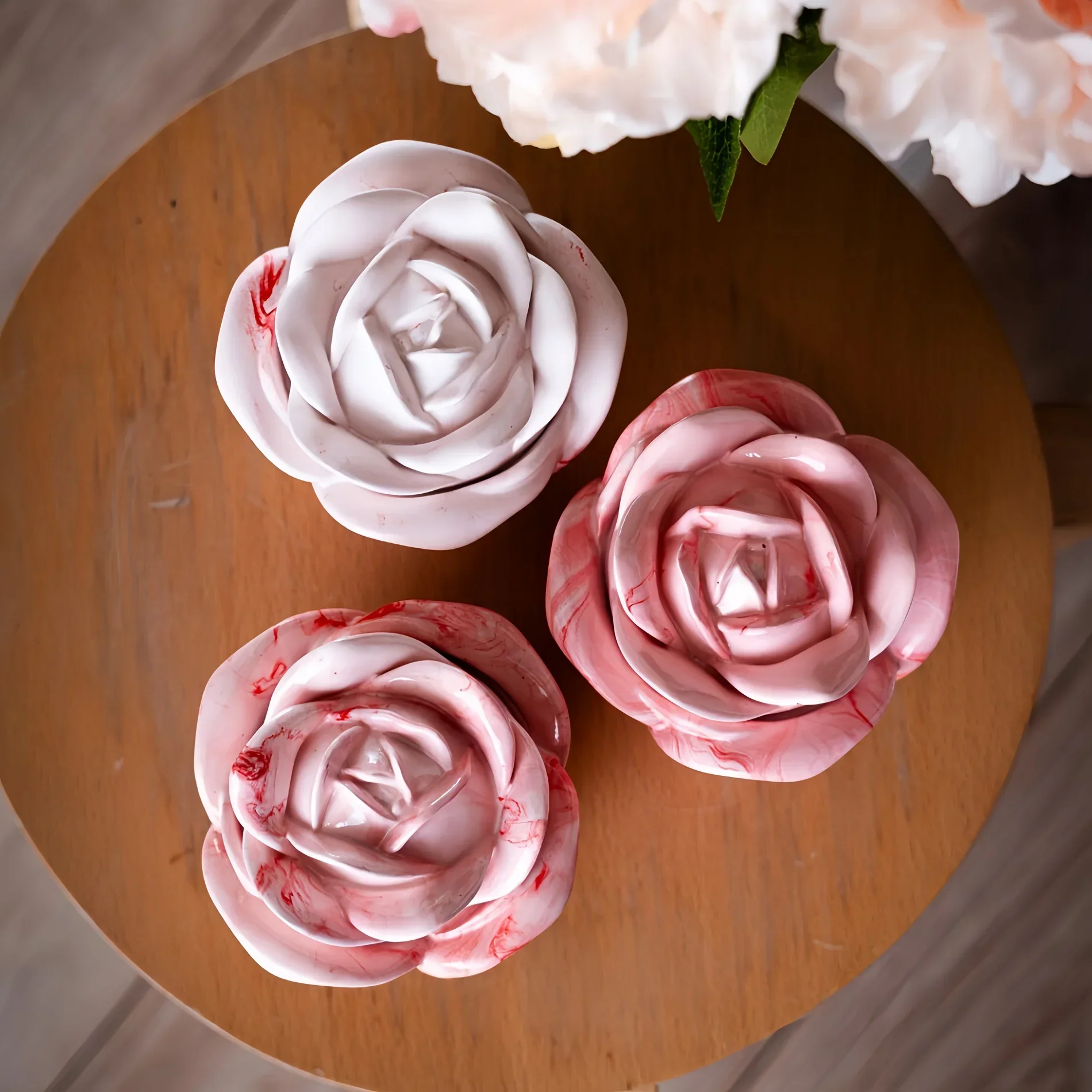 2-Piece Set Rose Shaped Silico - Candle Holder Set recension och pris