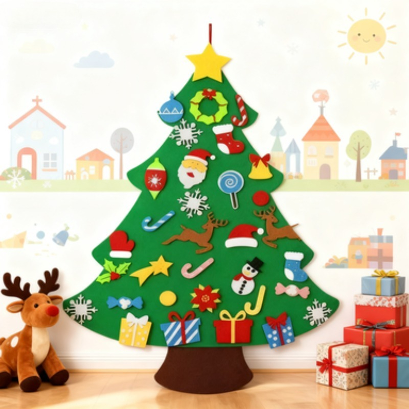 Kids DIY Montessori Wall Felt  - Wall Decor Lighting Tree recension och pris