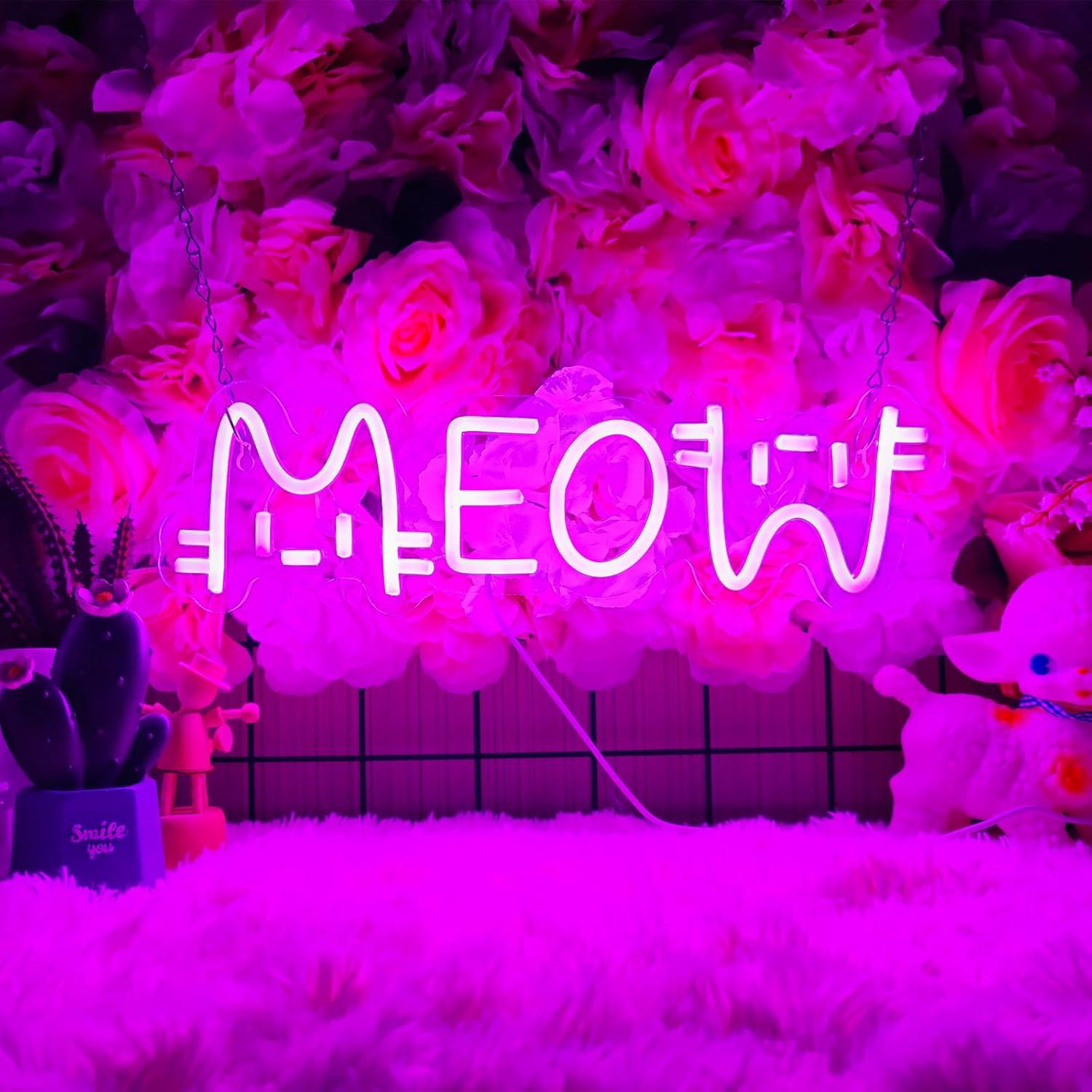 Meow Neon Sign Cat USB Powered - Lighting Decor House recension och pris
