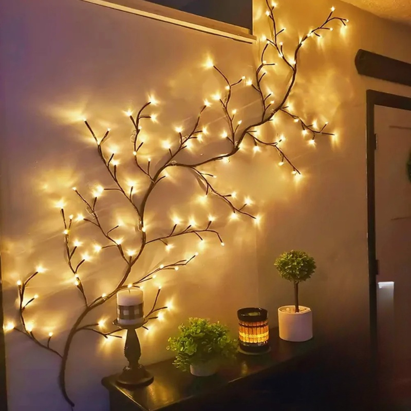 1Pc 1.8m/5.9Ft 96LED Vine Stri - Wall Decor Lighting Tree recension och pris