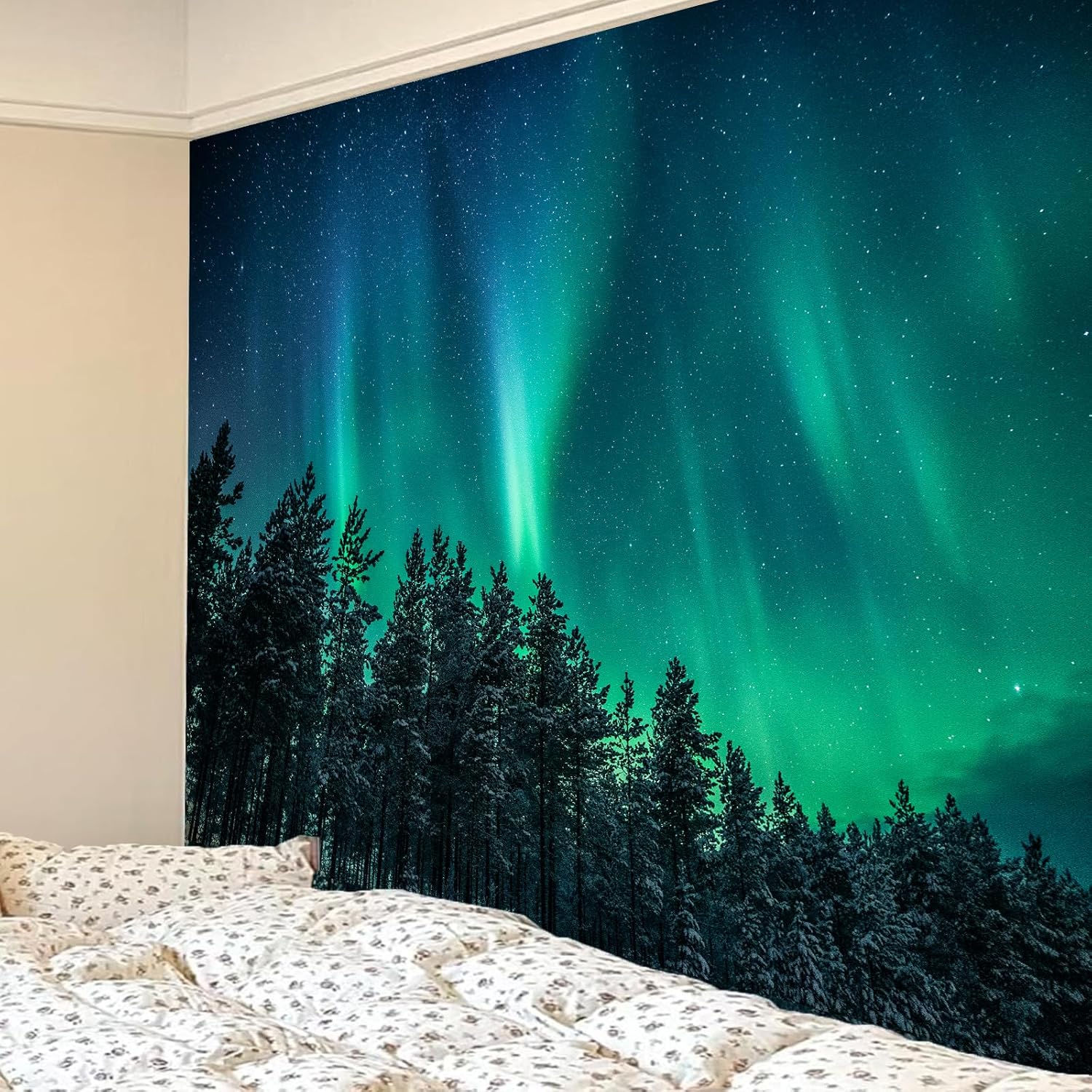 Large Northern Lights Tapestry - Wall Decor Lighting Tree recension och pris